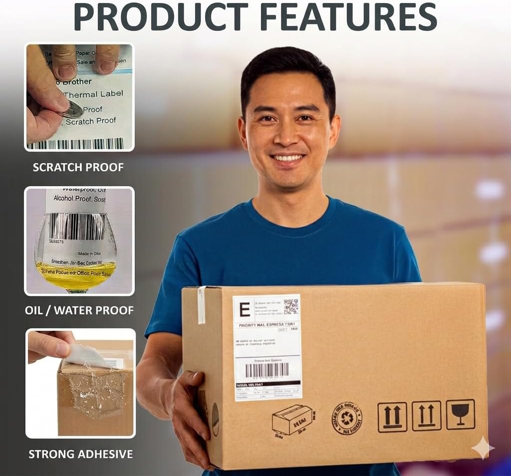 4” x 6” Thermal Shipping Labels – 500 Labels per Stack – Direct Compatible with Munbyn Label Printers RW403B,941B & 130B (2 Stacks)