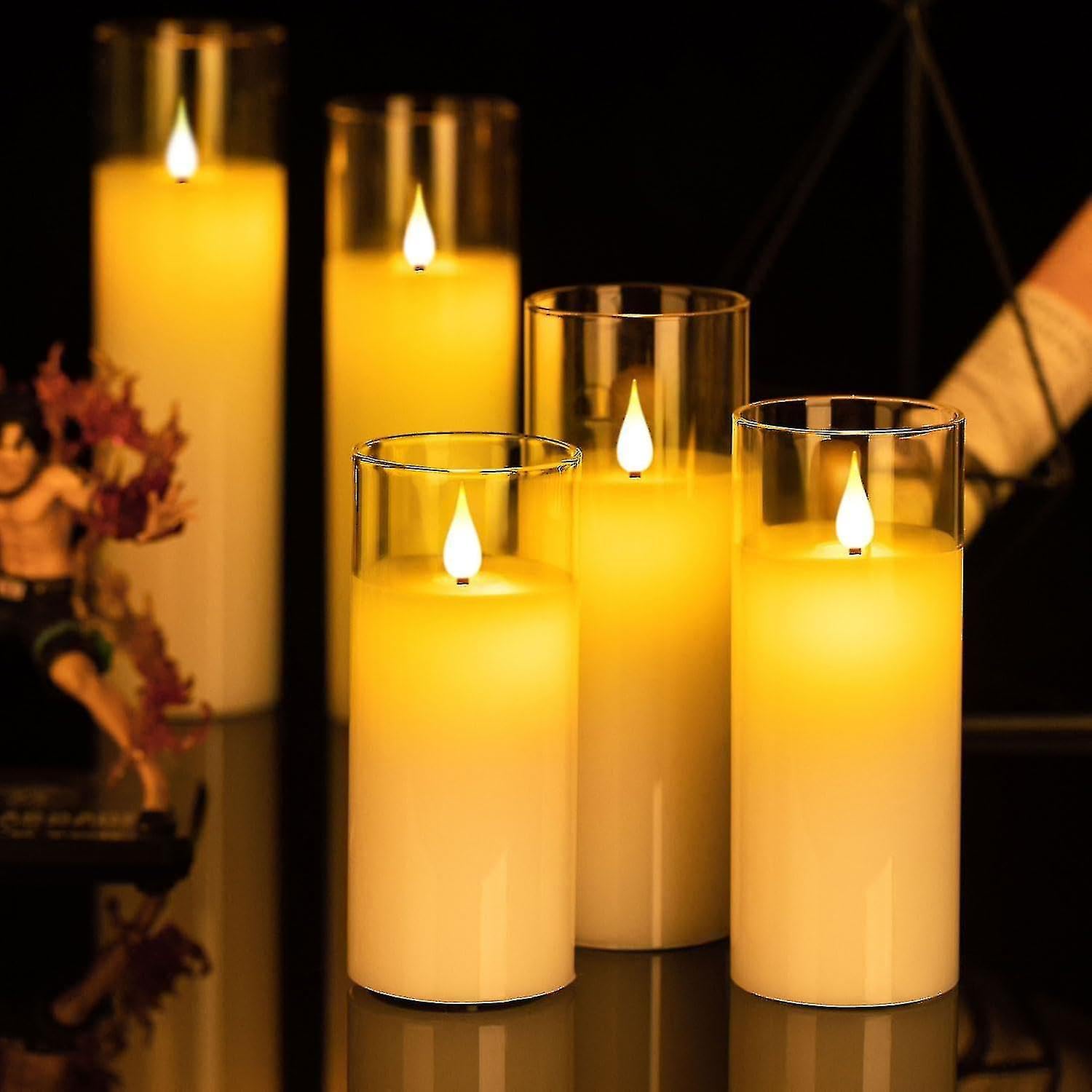 INFISPACE Acrylic Plastic Pillar Candles | Flameless & Smokeless Battery Operated Glass Look LED Pillar Candles (1, Small) (B0DHCT7FBL) Amazon Price History, Amazon Price Tracker