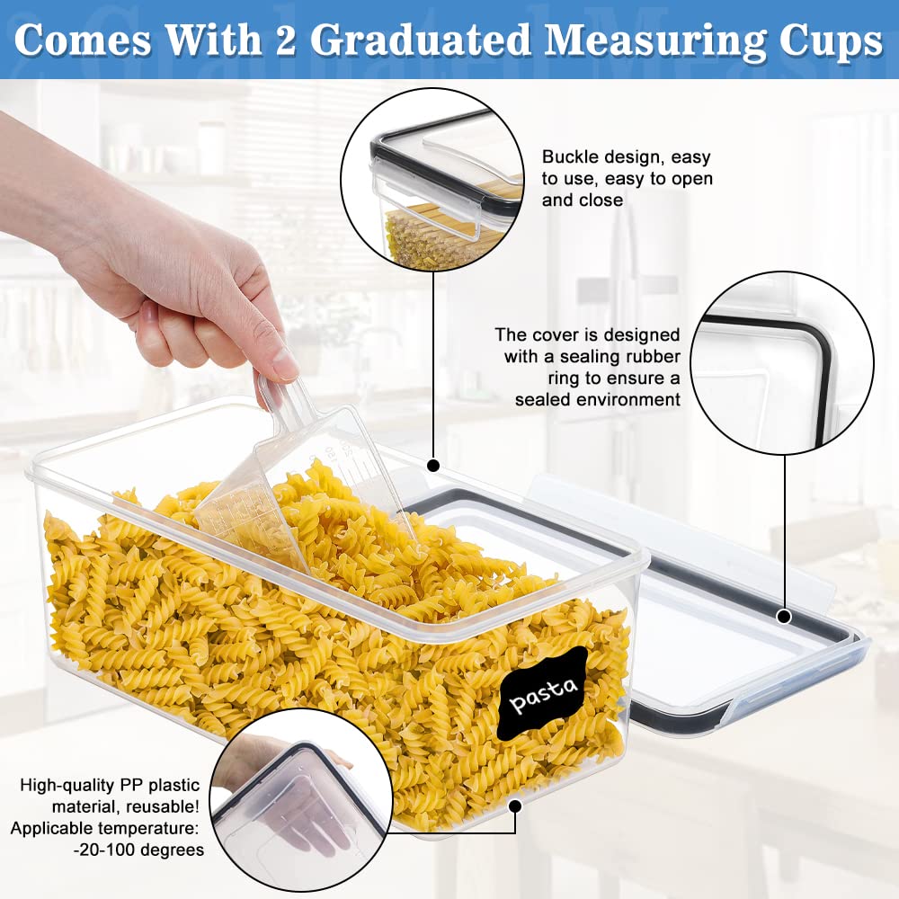 2L Bocaux Hermétiques Fyfjur - Rangement Alimentaire Cuisine - Pour Céréales, Farine, Nourriture
