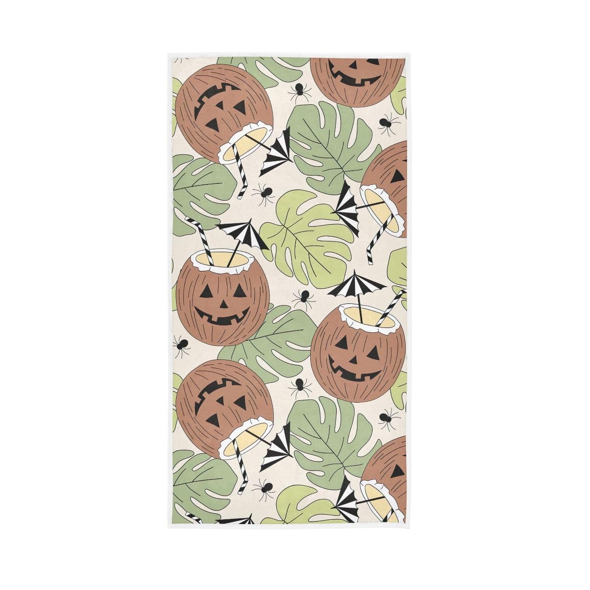 HUYGD Beach Bar Cocktail Leaves Hand Towel, 15 x 30 Inches, Soft Highly Absorbent Towels for Bathroom Gym Shower