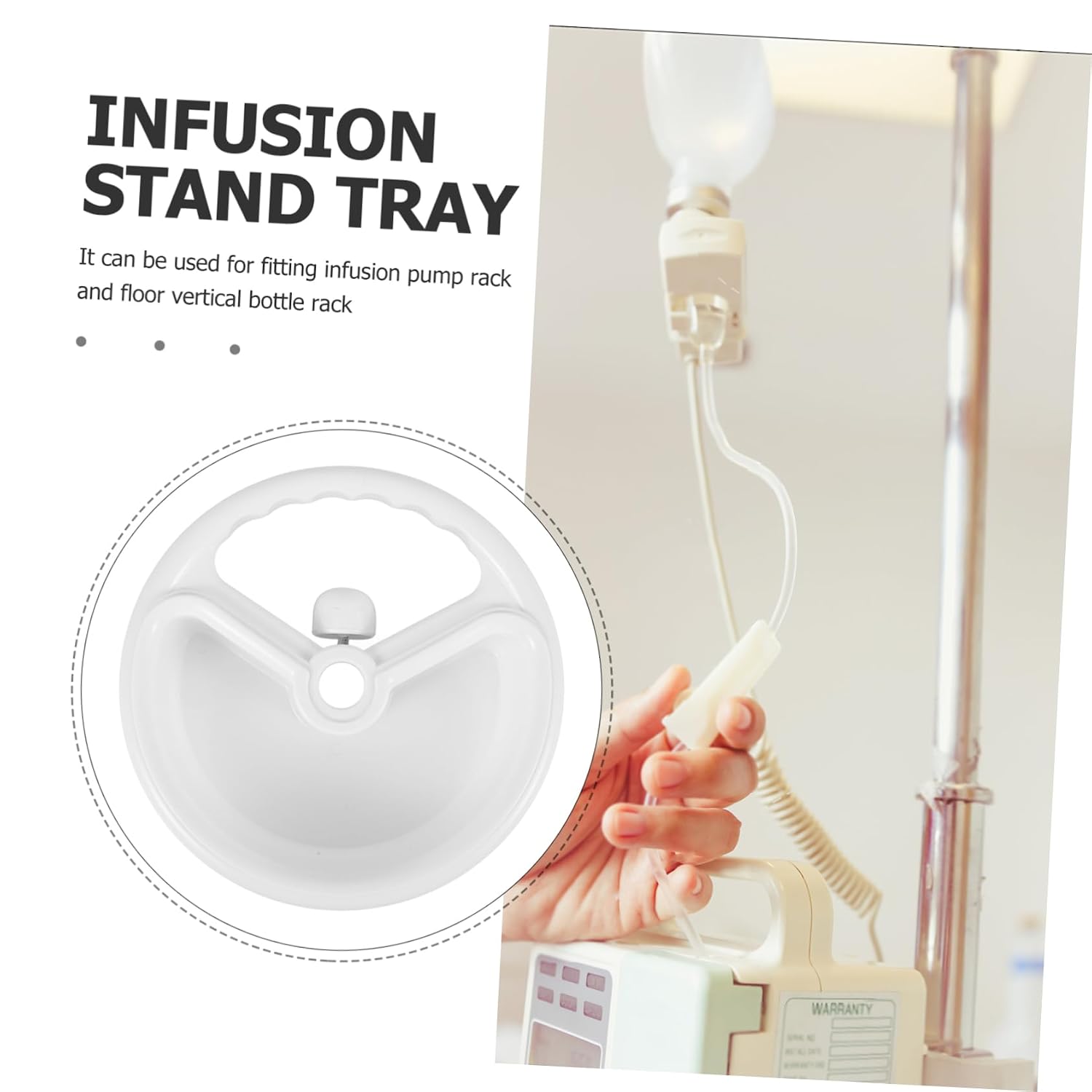 GLEAVI Infusion Stand Plate Storage Holder Drip Stand Tray Detachable Accessory