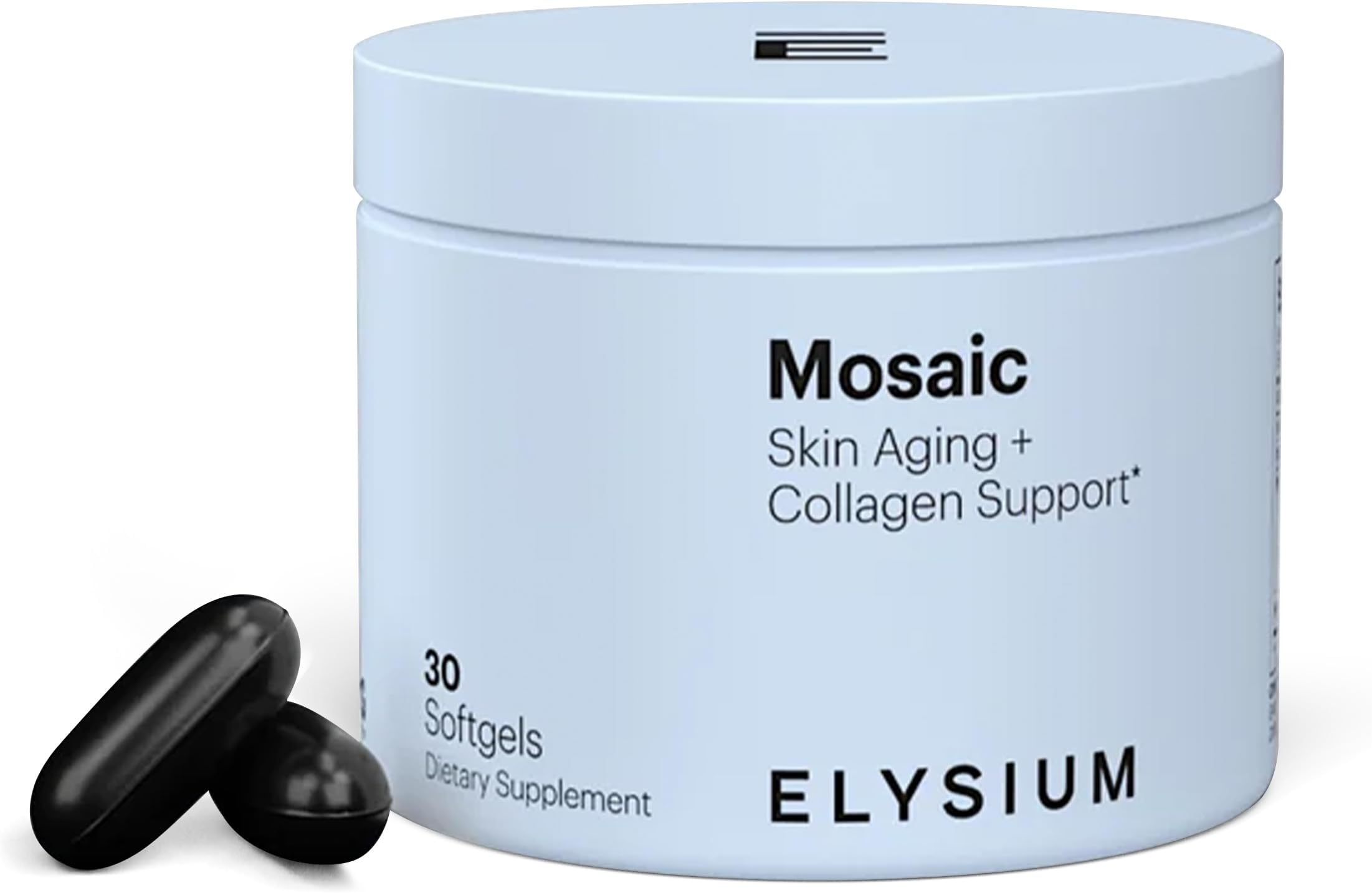 Mosaic - Hyaluronic Acid Supplement - Clinically Proven - Fights Fine Lines & Skin Aging - Collagen Supplement - 30-Day Supply (Vegan Softgels)