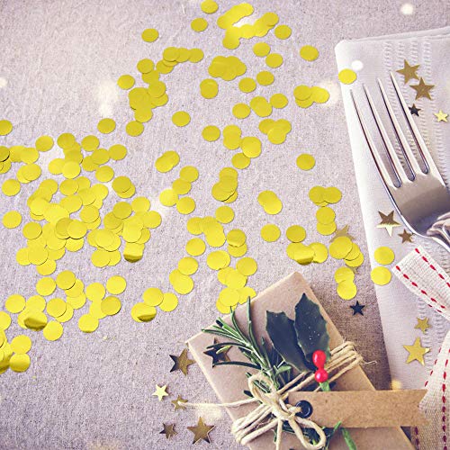 Image of VCOSTORE 1 cm Tissue Paper Confetti Circles,1.76oz Round Paper Table Confetti Circle Dots, Suitable for Birthday Wedding Party Decoration and Baby Shower decorations,Gold,5000 Pieces