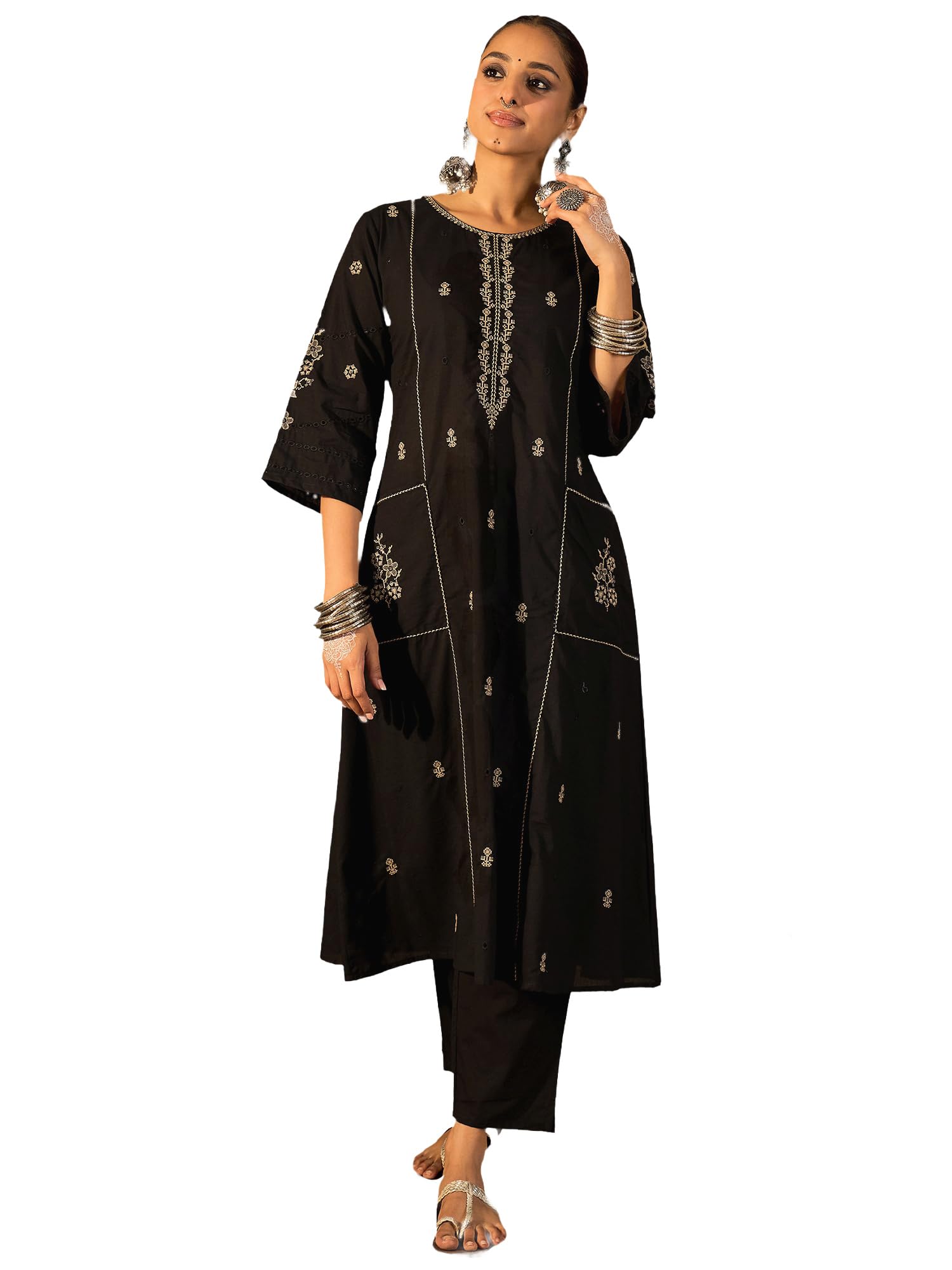 indo era Women's Cotton Ethnic Co-Ord Set | Kurta Pant Set | Stylish Cotton Suit Set for Women,11302-picture-20
