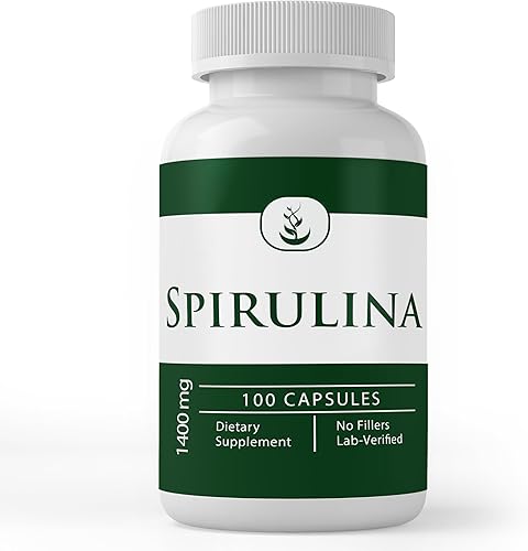 Miniatura 1 de PURE ORIGINAL INGREDIENTS Espirulina (100 Cápsulas) Rica en Ficocianina, Pura