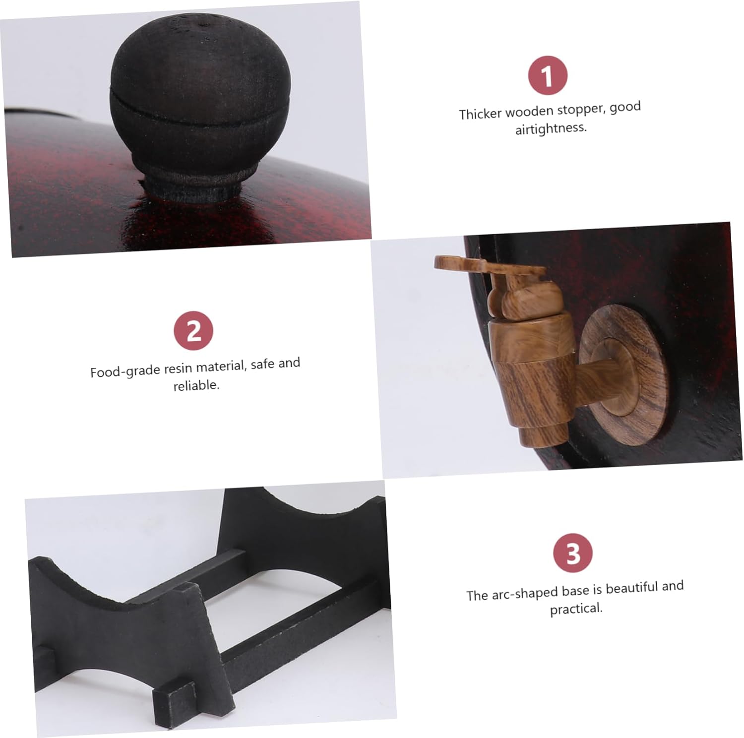 Unomor Solid Wood Wine Barrel Beer Barrel Dispenser Pub Bar Decor Storage Bucket