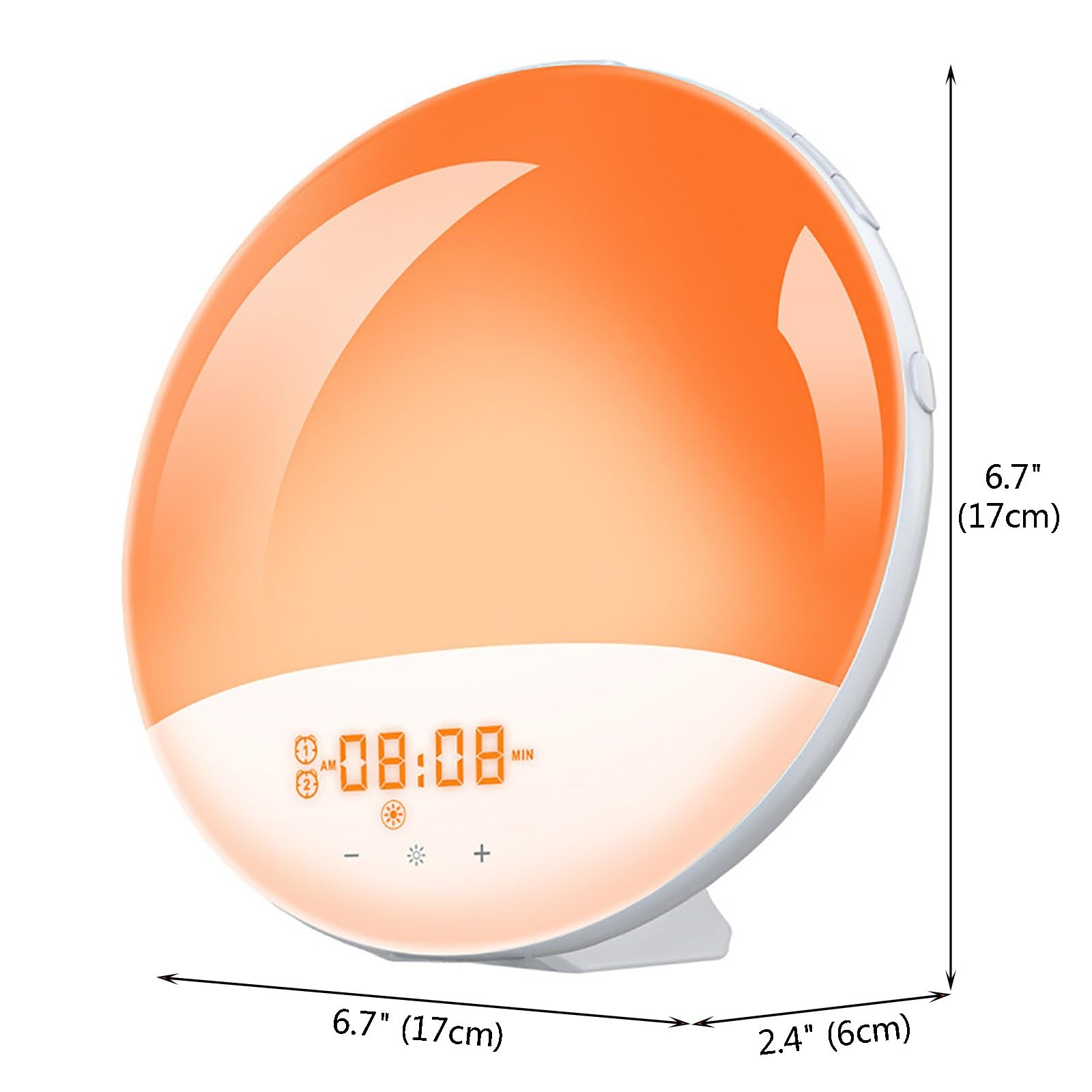 Reloj Despertador Amanecer, Luz Despertadora con Simulación De Amanecer, Radio FM, Alarmas Dobles y Ayuda para Dormir Snooze, Máquina De Sonidos De Ruido Blanco para Dormir Pesado