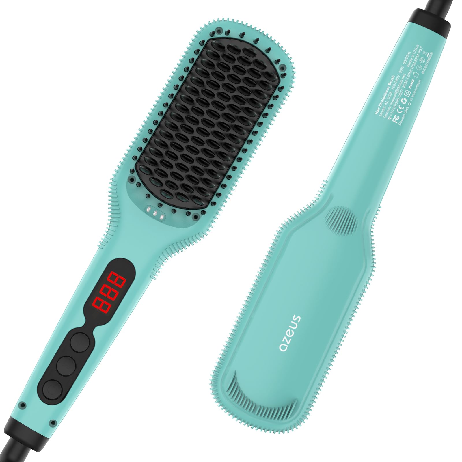 AZEUS Ionic Hair Straightener Brush, MCH Heated Styling Comb