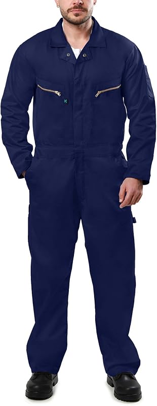 Pro-Utility Cotton Blend Long Sleeve Coverall with Zippered Frontal Pockets