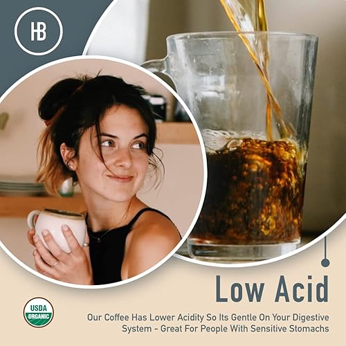 Miniatura 6 de Café de grano saludable café bajo en ácido café molido con infusión de superalimentos orgánico USDA sin micotoxinas tostado semiseoscuro 10 onzas