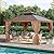 12’ X 12’ Hardtop Gazebo with Galvanized Steel Double Roof Ventilation Design, Wooden Coated Aluminum Frame Gazebo Canopy with Netting and Curtains Included,Metal Outdoor Backyard Discovery Gazebo
