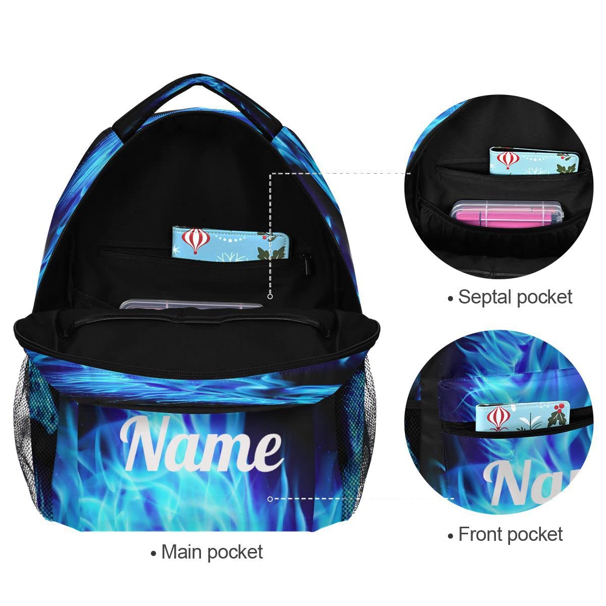 Custom1 - Mochila para niños con texto en inglés "Añade tu nombre", mochila para estudiantes primarias, bolsa para libros para niños y niñas, Personalizado6, talla única