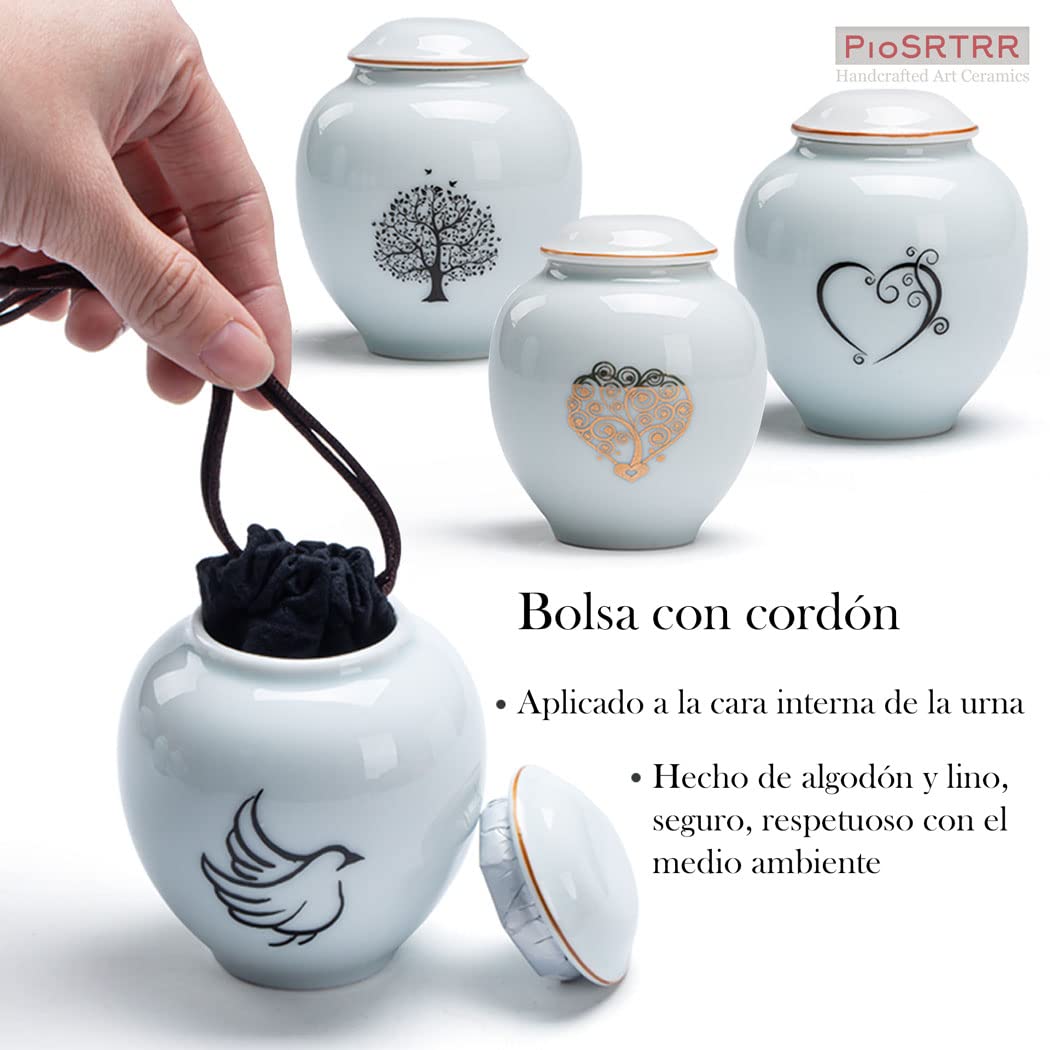 Urnas para Cenizas pequeñas,Mini urnas de cerámica de Adultos/Mascotas(Árbol de la Vida)
