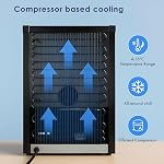 Angel Canada 18L 24 can RV Mini Fridge – Mixed Storage for Wine & Soda, Quiet Compressor Beverage Cooler with LED Light, Compact 110V Freestanding Refrigerator for Camper, Truck, Dorm, or Office