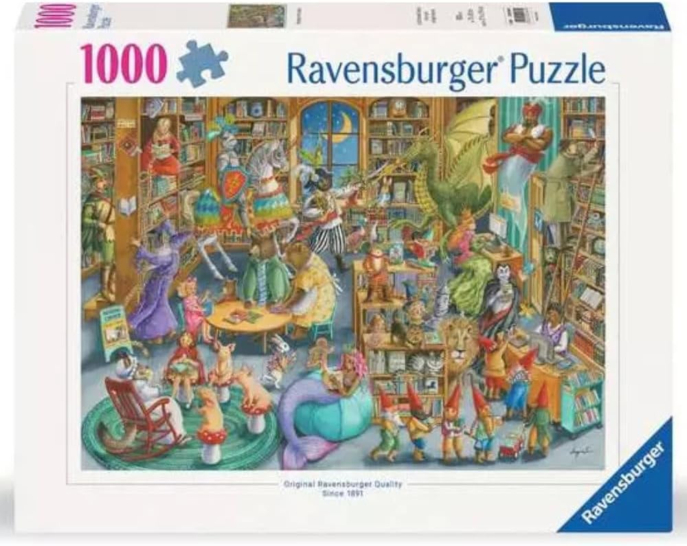 Midnight at The Library 1000 Piece Jigsaw Puzzle for Adults - 12000489 - Handcrafted Tooling, Made in Germany, Every Piece Fits Together Perfectly