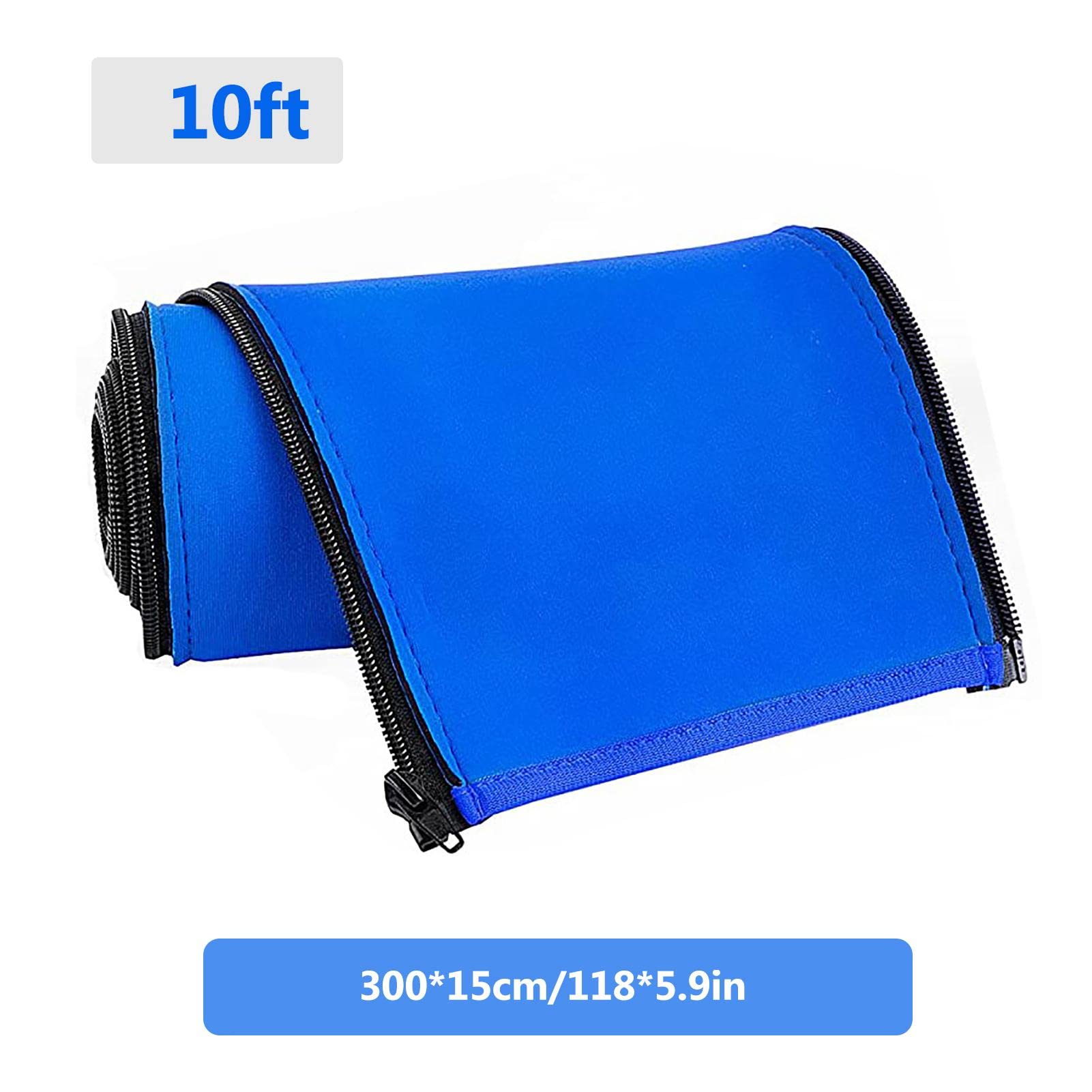 A/R protection pour rampe piscine, main courante piscine | Manchon coulissant zippé en néoprène pour échelle piscine - Housses antidérapantes - Bleu