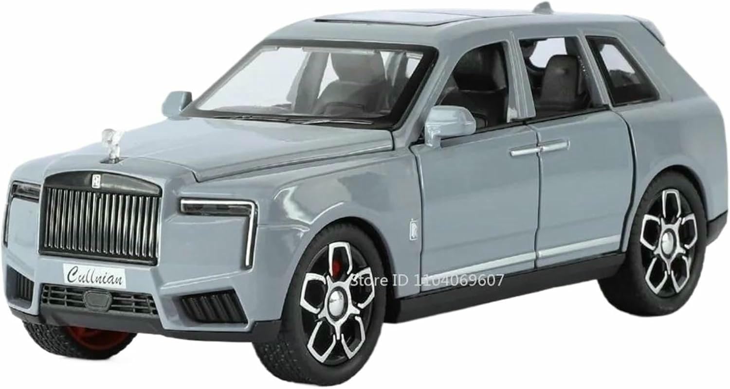 Deaver For Cullinan Silver Diecast 1:32 For Rolls-Royce For Cullinan For Wraith Scale Alloy Car Models Realistic Openable Door Finished Vehicle Model Collection(For Cullinan Silver)