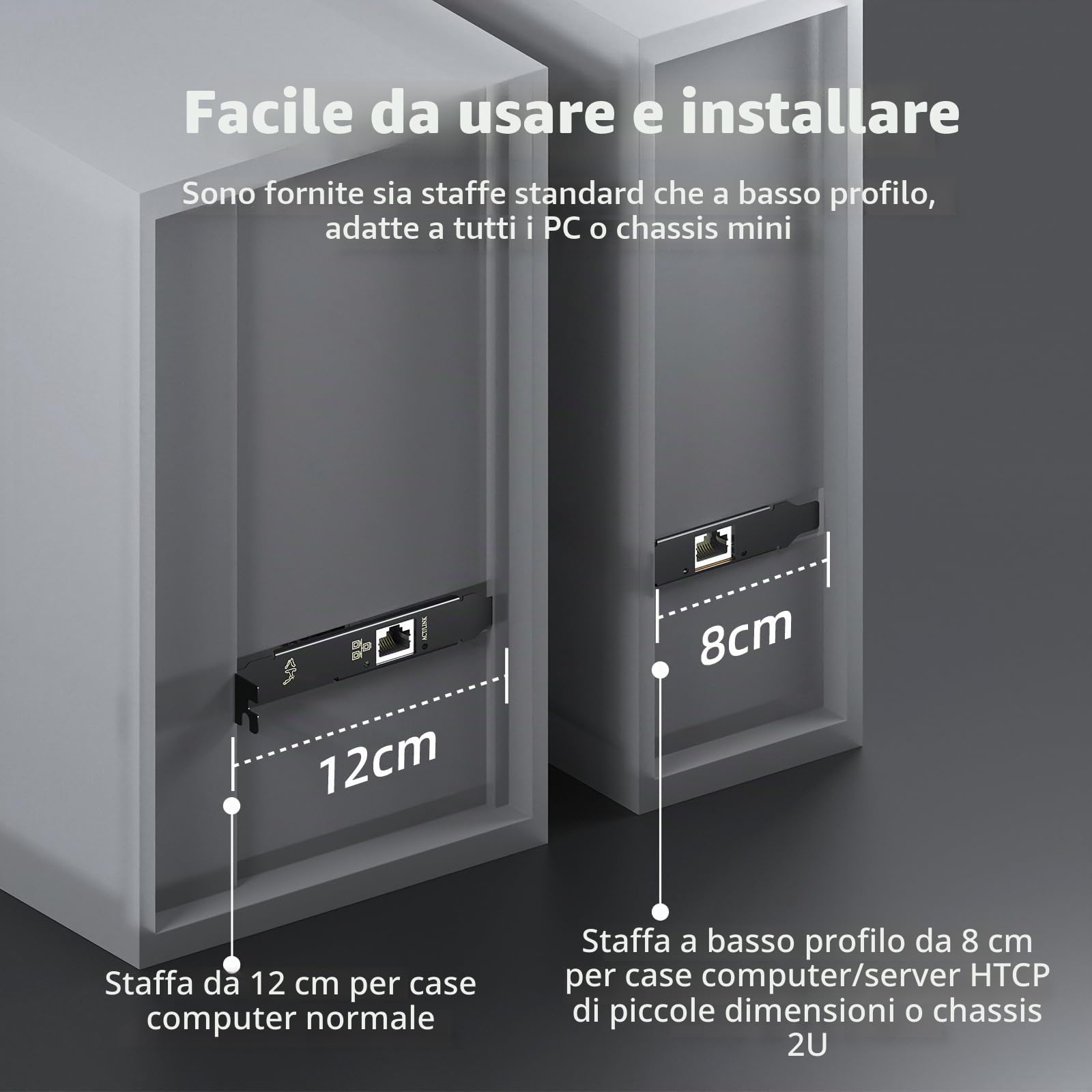 Scheda di rete 2,5 Gb PCIe con chip I226-V, adattatore di rete 2,5GBase-T NIC, porta LAN RJ45 Ethernet Gigabit 100/1000/2500 Mbit/s, PCIe 3.1 X1