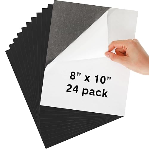 Crtiin Adhesive Magnetic Sheets Bulk, Flexible Photo Magnet Paper with Adhesive Backing, Flexible Magnetic Sheets for Crafts Photos Stick and Die