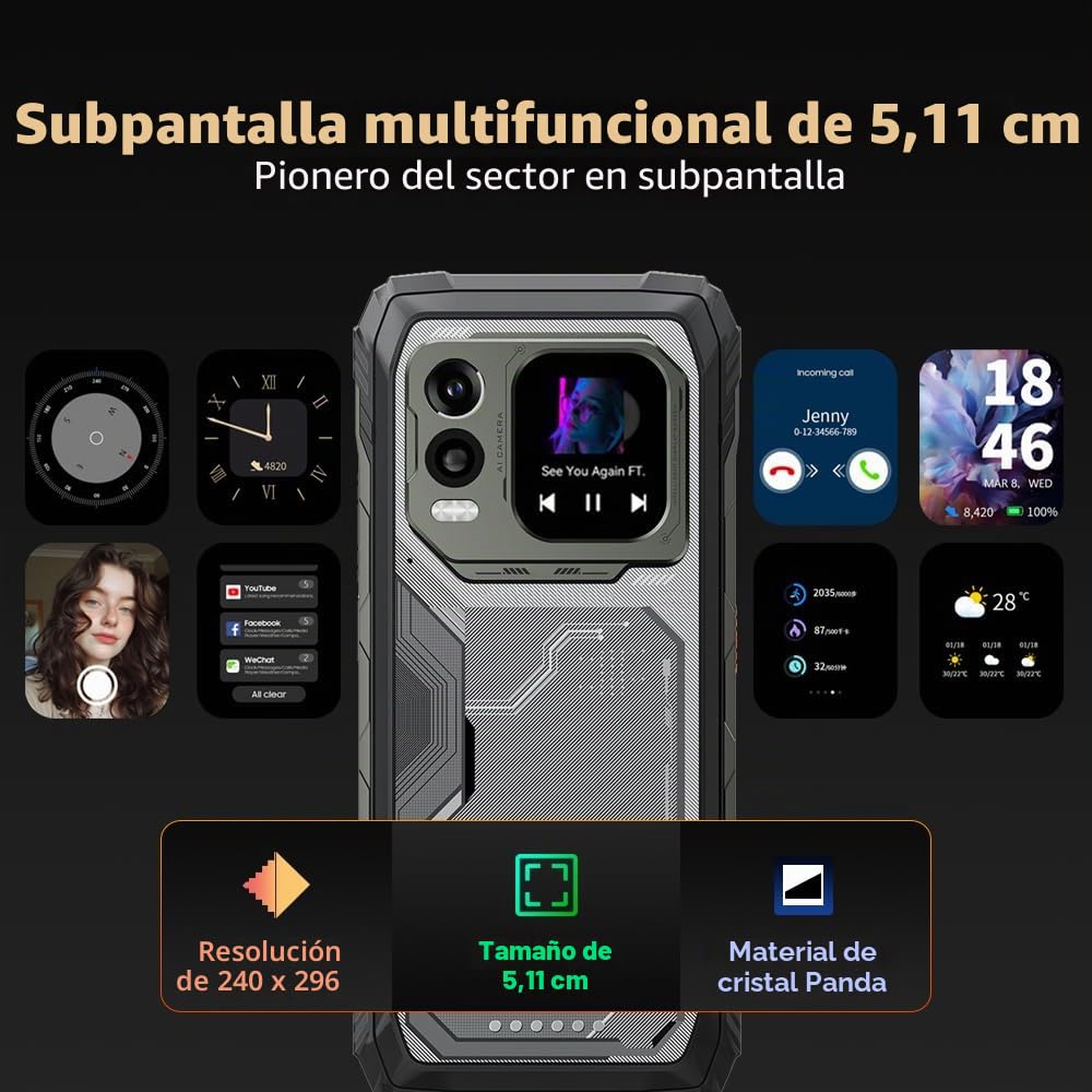 Blackview Xplore 1 Pro Teléfono Movil Resistente con Termográfica Cámara, 36GB+256GB/2TB, 6.78"FHD+ Movil Irrompible, 64MP+50MP, 20000mAh Smartphone Todoterreno IP68/5G/NFC/OTG/GPS/Infrarrojo,Naranja