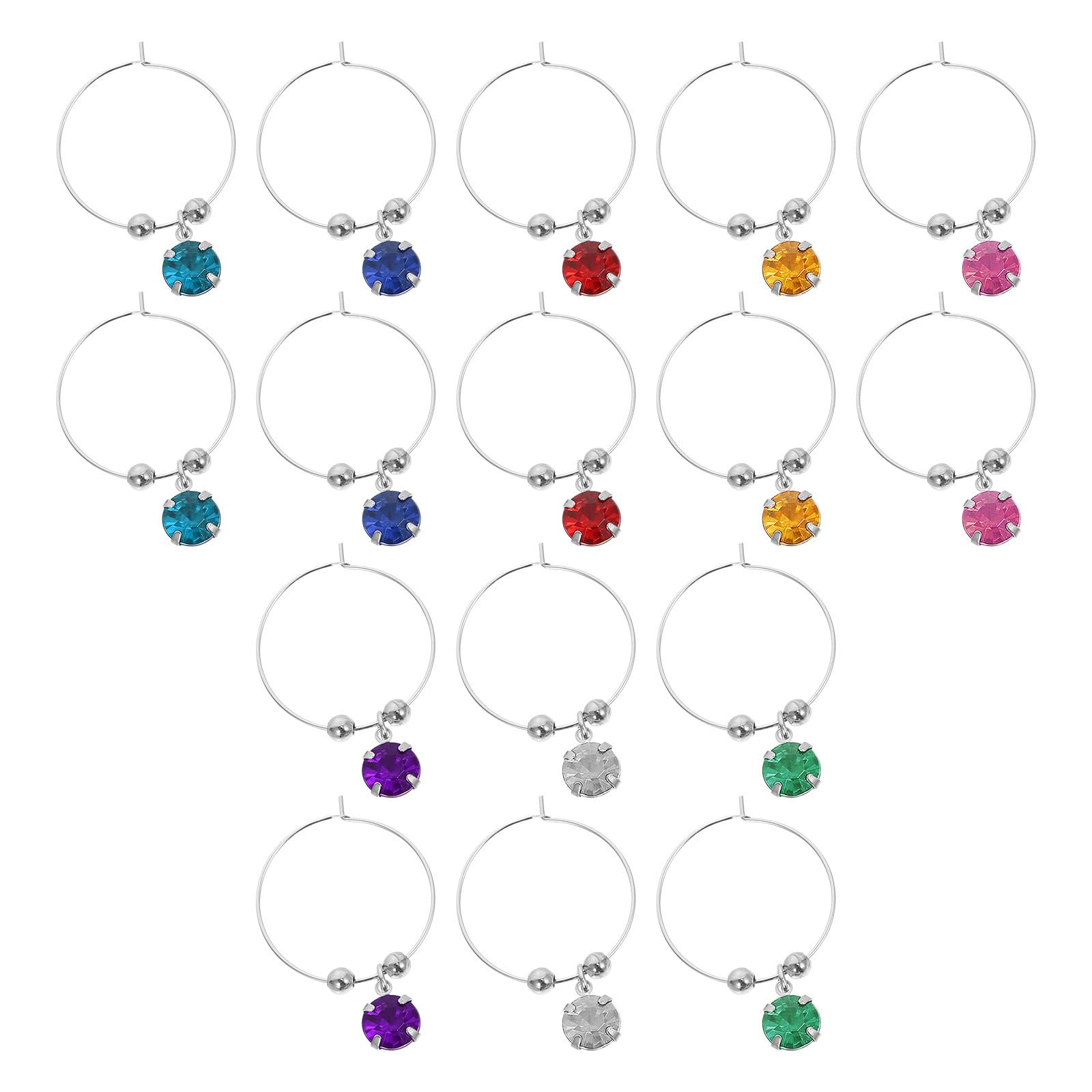 Anillos para copas de vino de acero y marcadores de copas Operitacx para bodas 8