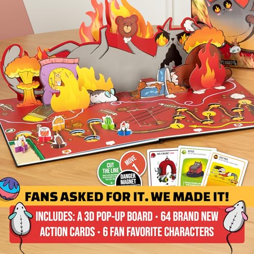 Image of Exploding Kittens: The Board Game - The Action Packed Party Game to Celebrate 10th Birthday - 2-6 Players Aged 7+ - Great for Adults, Teens, Collectors, Kids