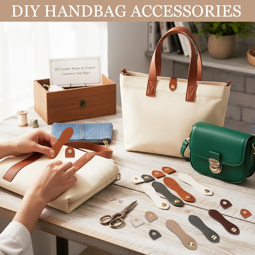 10 Juegos Hebillas de Cuero para Bolsos,Cierres para Bolsos de Crochet, Cierre Bolso Ganchillo,Hebillas de Presion,Leather Buckle para Cartera, Chaqueta, Cuaderno, Manualidades-5 Colores
