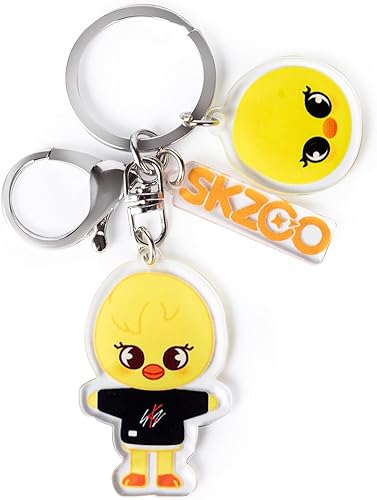 Llavero de dibujos animados para niños, llavero de niños callejeros, colgante de animal lindo, acrílico de doble cara patrón SKZ mochila colgante
