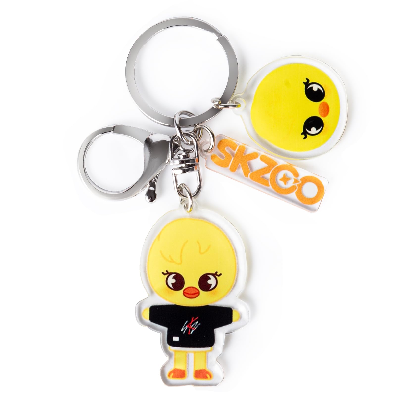 Cartoon Keychain for Kids, Stray Kids Keychain Cute Animal Pendant, Acrylic Double Sided Pattern SKZ Backpack Pendant, C, L