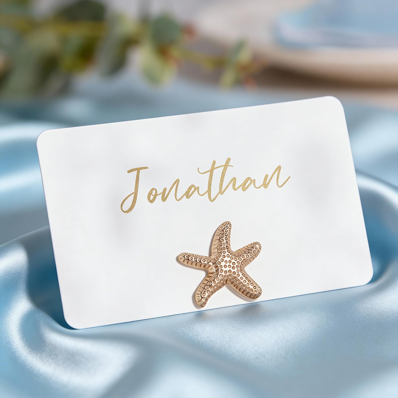UNIQOOO 24Sets Decorative Starfish Place Card Holders