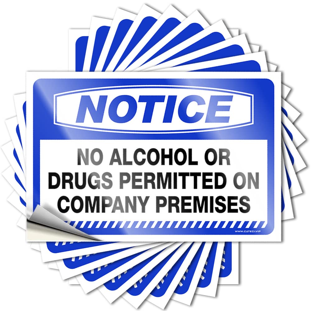 Fzfn Colour Notice No Alcohol Or Drugs Permitted On Company Premises Waterproof Motorcycle Diy | Core Tattoo Window Removable Vinyl Sticker Decal(6X9cm)
