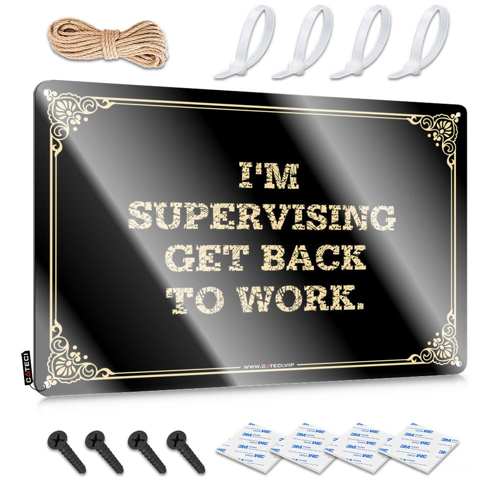 MGHTLCCME Funny House Decor I'M Supervising. Get Back To Work. Tin Sign Tin Metal Decor Men Decor(30X40CM)
