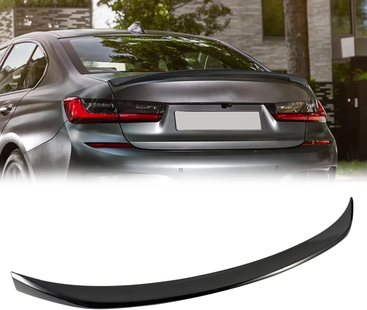 Rear Spoiler Wing for BMW 3 Series G20 330 330i 330e M340i 2019-2025 Trunk Spoiler Lip Glossy Black