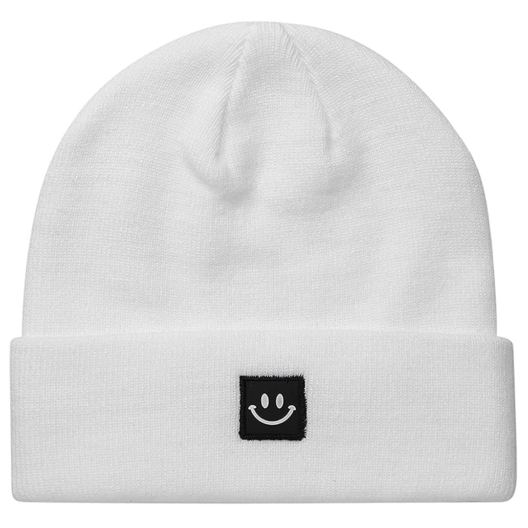 MaxNova Knit Beanie Hat with Smile Face for Men/Women