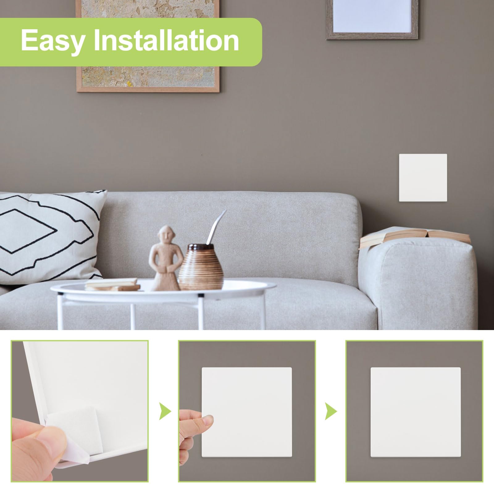 UFURMATE 4Pcs Screwless Blank Outlet Plate - Image 4
