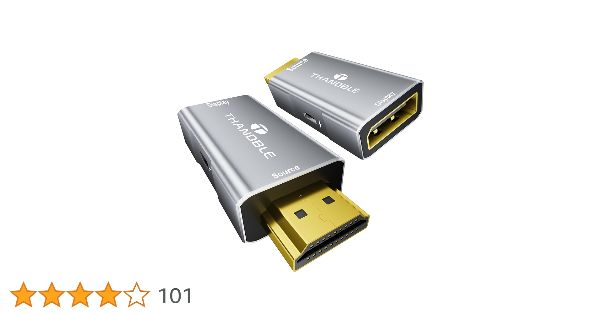 THANDBLE HDMI to DisplayPort Adapter (4K@60Hz) HDMI (Souce) to DP (Display) Converter Male to Display Port Female Compatible with Laptops, Graphics Cards, PS5, AMD,NVIDIA (1 Pack)