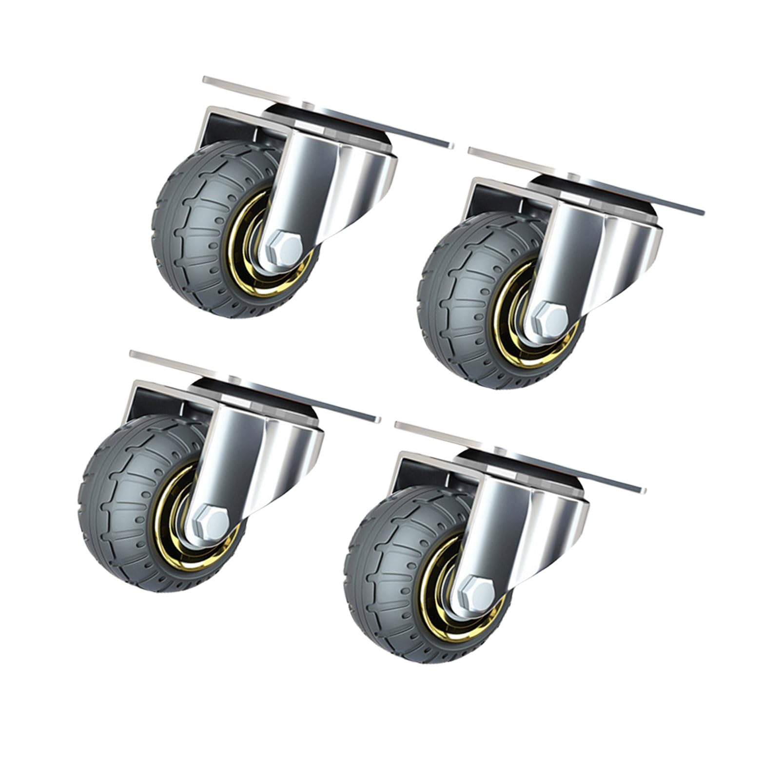 Buxuaaaa A 4Pcs 3Inch Universals Swivels Casters Swivels Rubber Roller Quiet Trolley Wheel Heavy Duty Furniture Wheel Castor Heavy Duty Furniture Castor