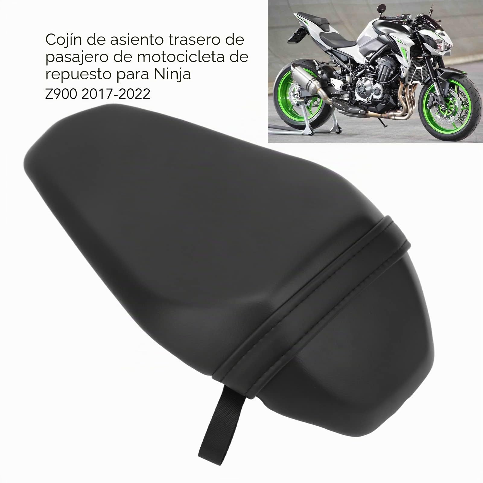 Asiento Pasajero Trasero Motocicleta, Pasajero cuero cojín del asiento la motocicleta cojín del asiento del pasajero, asiento trasero del pasajero cojín del asiento para Ninja Z900