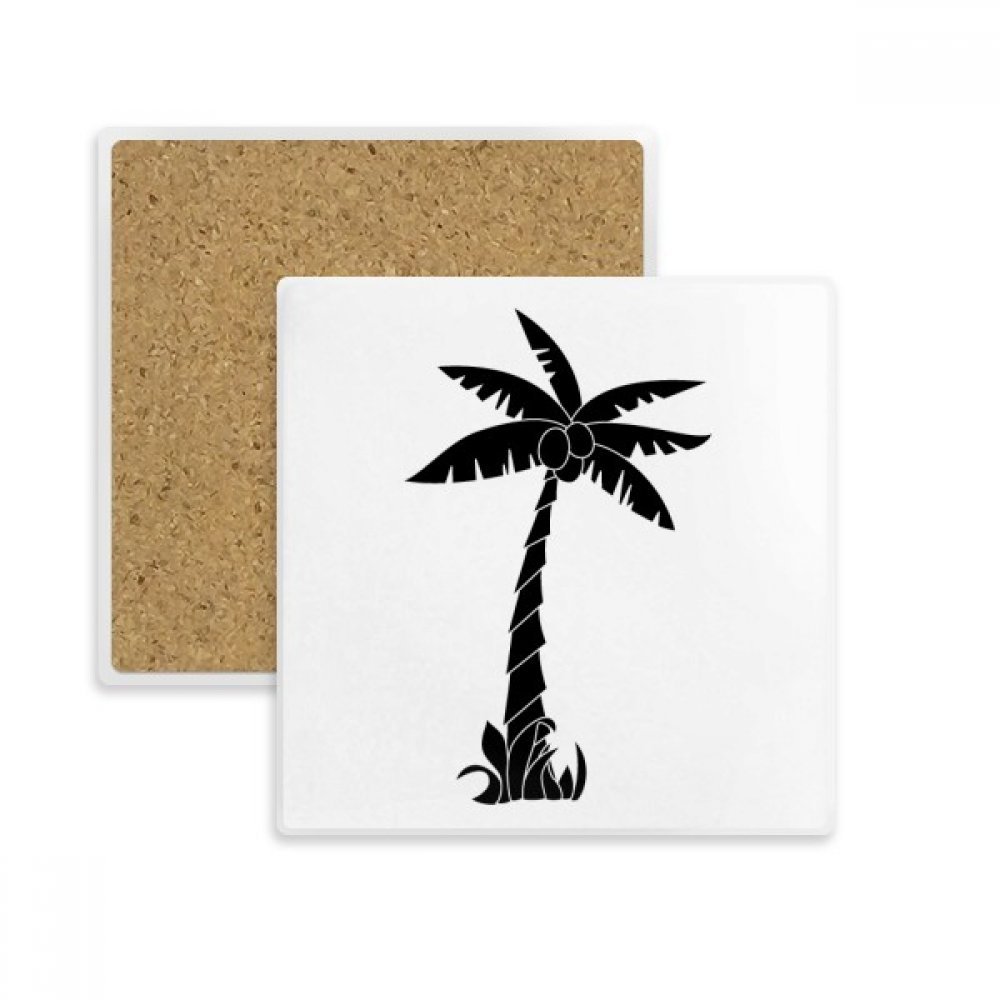 Coaster dessous de verre silhouette cocotier noire absorbant en pierre