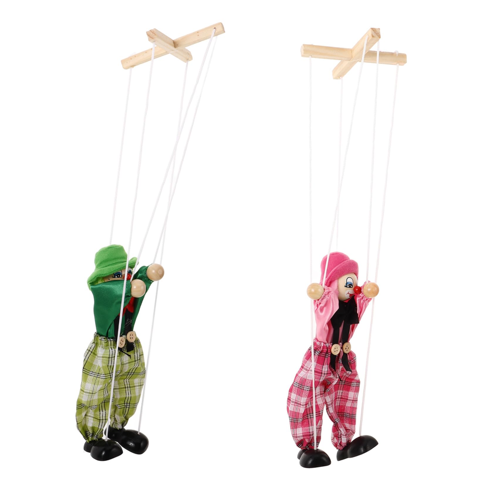 Marionnettes à Fils pour Garçon et Filles en Bois Design Pirate Drôle Jouets de Marionnettes Réutilisables et Confortables et Jeu Interactif Style Aléatoire