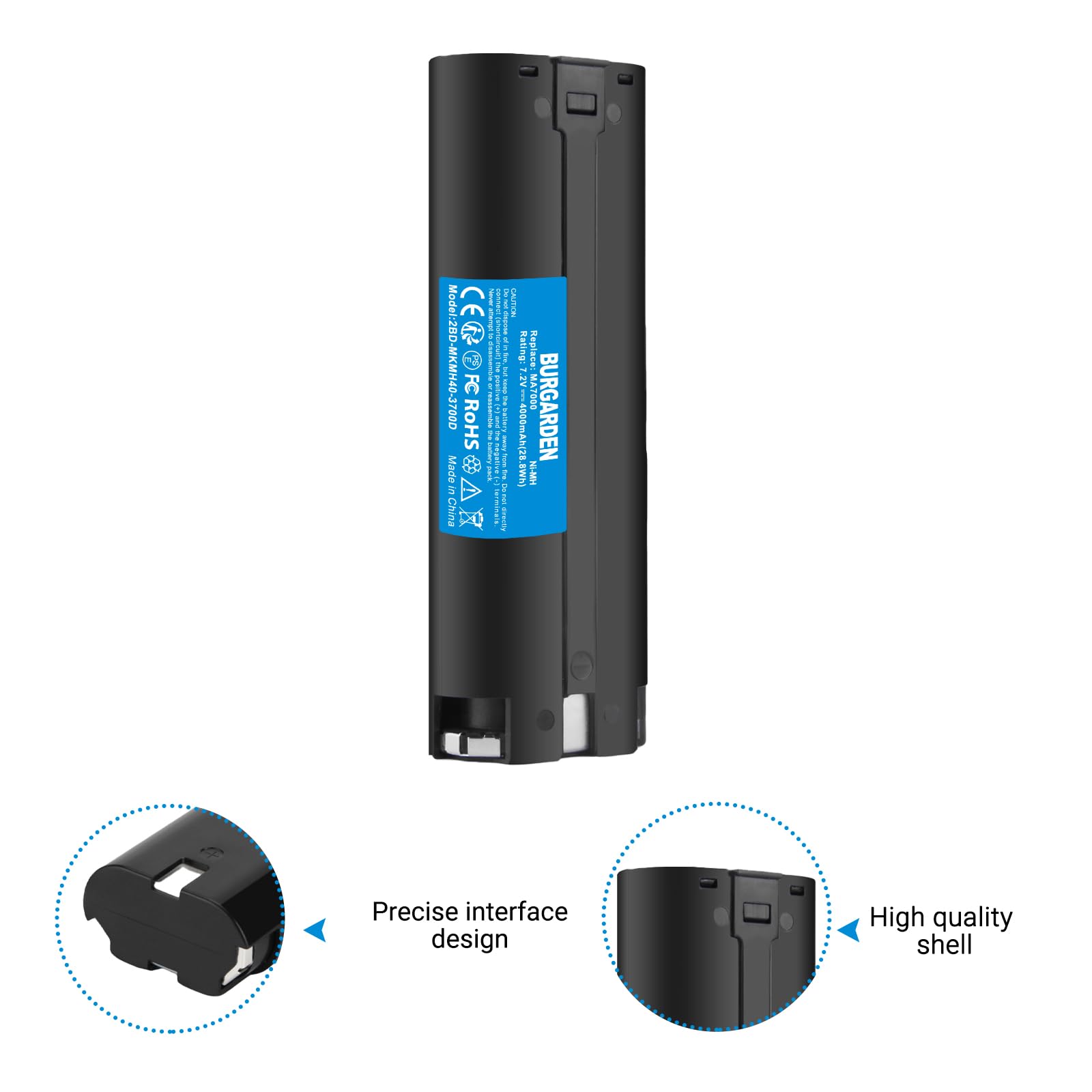 2X 7.2V 4000mAh NI-MH Batterie pour Makita 7000 7002 7033