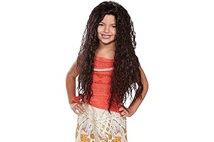 Disney Moana Deluxe Black Curly Wig for Girls - Perfect for Fun Play and Dress-Up