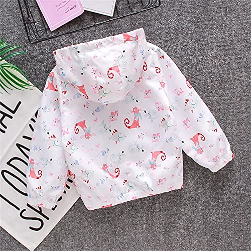 Toddler Baby Boys Jacket Long Sleeve Fall Coat Thin Jacket Casual Zip Hooded Jacket (White, 5-6 Years)4