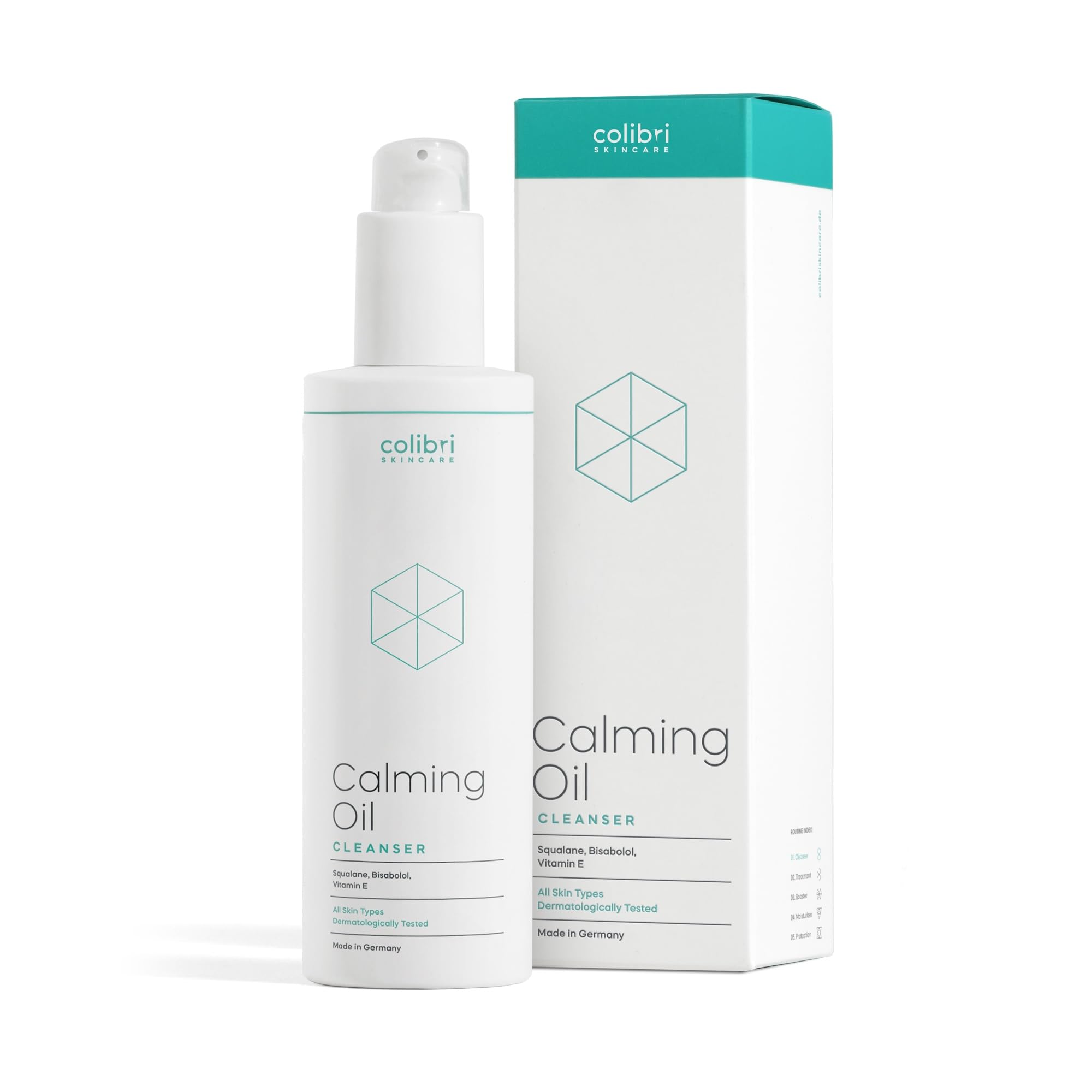 colibri skincare Calming Oil Cleanser 200ml - sanftes Reinigungsöl zur Gesichtsreinigung gegen wasserfestes Make-Up, Schmutz & Ablagerungen - reinigt das Gesicht intensiv ohne auszutrocknen