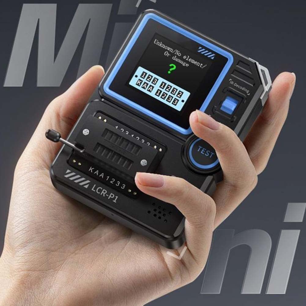 LCR-P1 Transistortester für Diode, Triode, Kapazität, Widerstand, Induktivität, ESR-Messgerät mit 1,44-Zoll-Display, Typ-C-Ladeanschluss, kompatibel mit FNIRSI LCR-P1