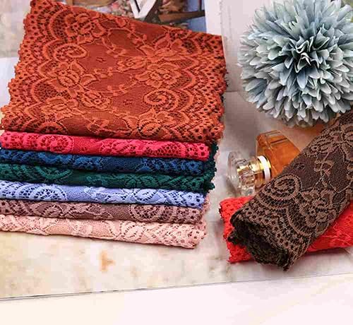 Miniatura 2 de Costura - Cinta de encaje elástico para manualidades, tela de encaje, costura elástica (1 yarda, azul marino)