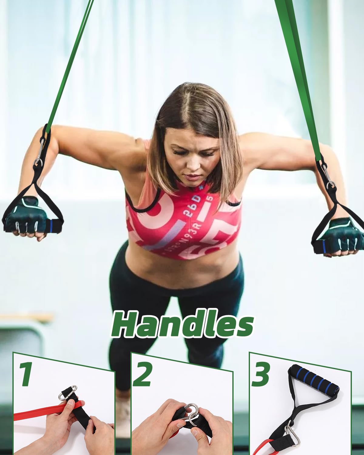 Bande Elastici Fitness di 5 Livelli di Resistenza, Bande Elastiche di Resistenza,Bande Elastici Fitness con Borsa, Maniglia, Moschettone, L'Allenamento Della Forza e La Terapia Fisica, Pilates,Yoga