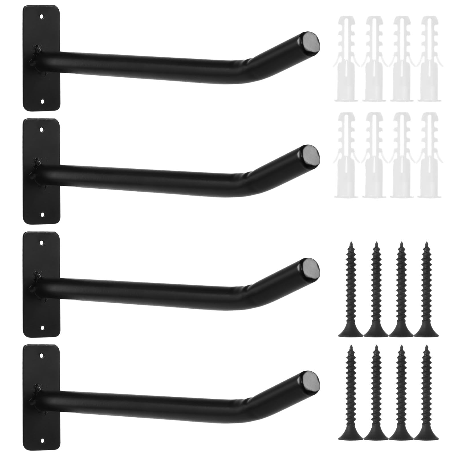 Lot de 2 paires de supports muraux pour ballons de yoga, de gymnastique, de fitness, d'échelle, pour gym, garage, échelle, support mural en métal pour ballons de basket-ball, volley