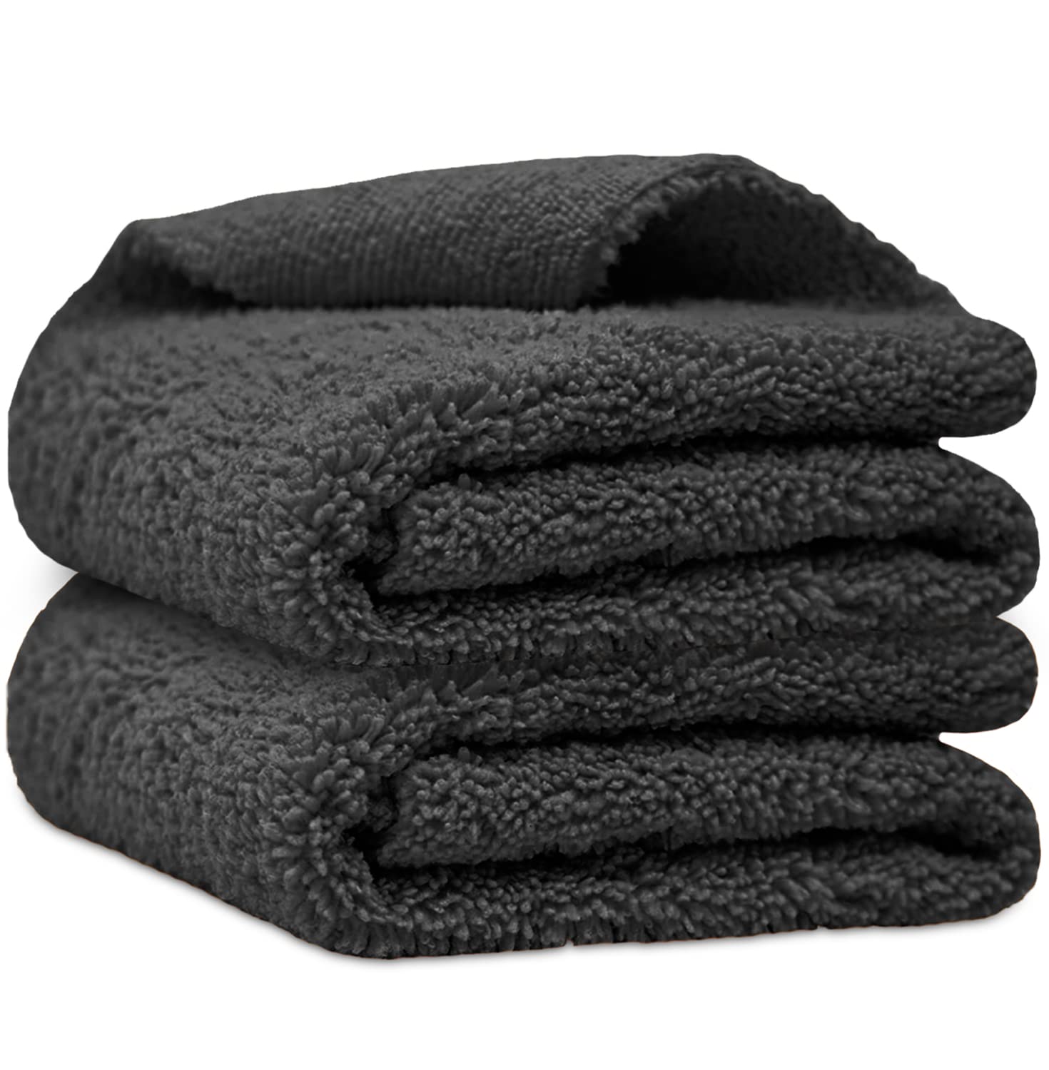 Towelogy Grey Multipurpose Microfibre Car Cleaning Cloths Edgeless For Auto Finishing Detailing Polishing Washing And Drying 40X40cm (, 2)