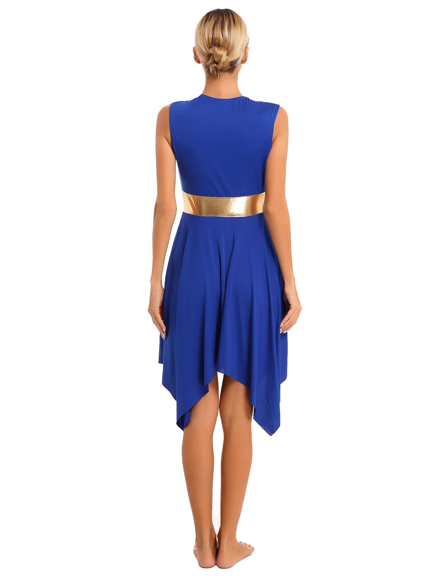 ranrann Femme Robe Danse Liturgique Métallique Pantalon Jambe Large Tenue Danse Moderne Costume